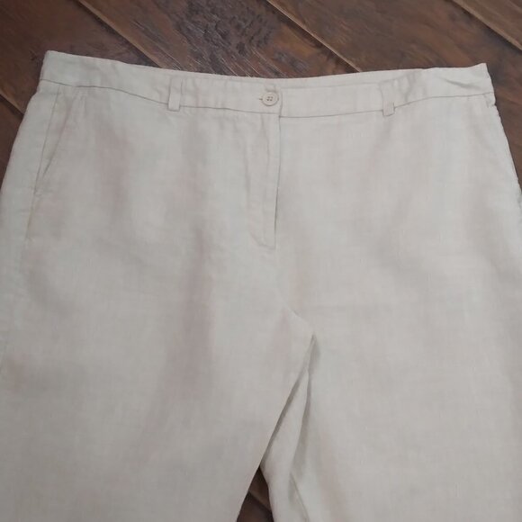 Orvis | 100% Linen Natural Oatmeal Casual Pants | Size 20 - Picture 2 of 8